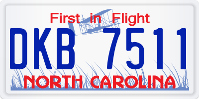 NC license plate DKB7511