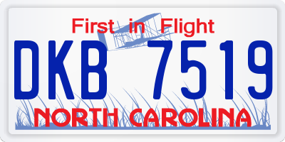 NC license plate DKB7519