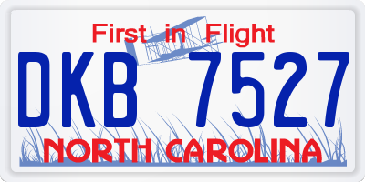 NC license plate DKB7527