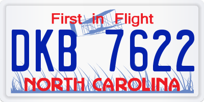 NC license plate DKB7622