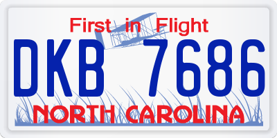 NC license plate DKB7686