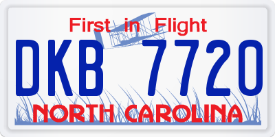 NC license plate DKB7720