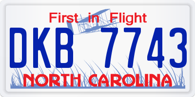 NC license plate DKB7743