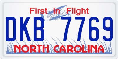 NC license plate DKB7769