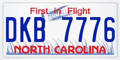 NC license plate DKB7776