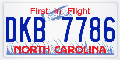 NC license plate DKB7786