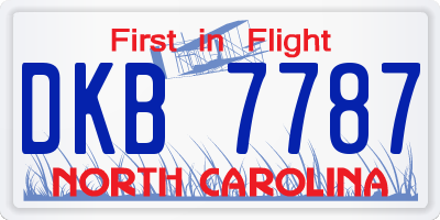 NC license plate DKB7787