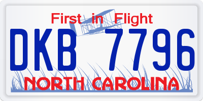 NC license plate DKB7796