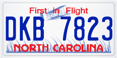 NC license plate DKB7823