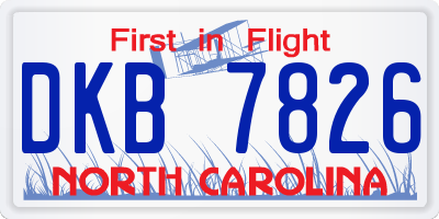 NC license plate DKB7826