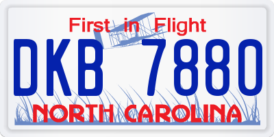 NC license plate DKB7880