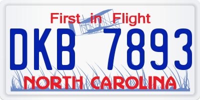 NC license plate DKB7893