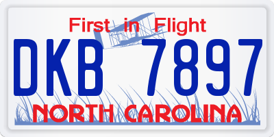 NC license plate DKB7897