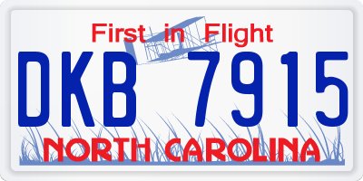 NC license plate DKB7915