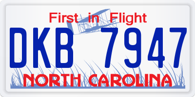 NC license plate DKB7947