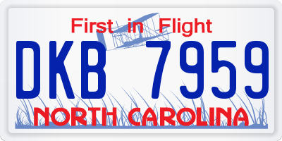 NC license plate DKB7959