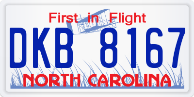 NC license plate DKB8167