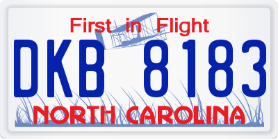 NC license plate DKB8183