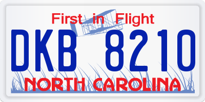 NC license plate DKB8210