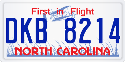 NC license plate DKB8214
