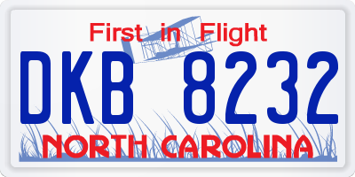 NC license plate DKB8232