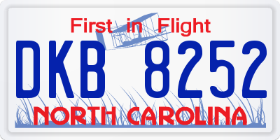 NC license plate DKB8252