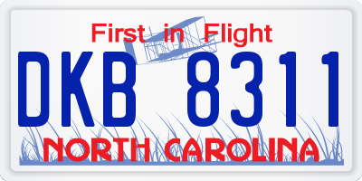 NC license plate DKB8311