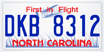 NC license plate DKB8312