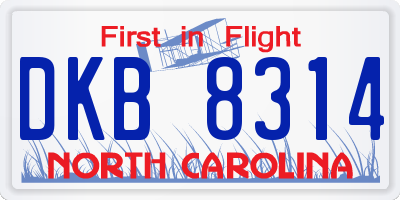NC license plate DKB8314