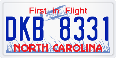 NC license plate DKB8331