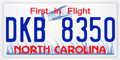 NC license plate DKB8350