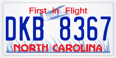 NC license plate DKB8367