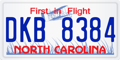 NC license plate DKB8384