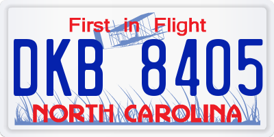NC license plate DKB8405