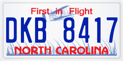 NC license plate DKB8417