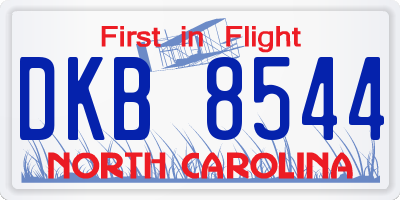 NC license plate DKB8544