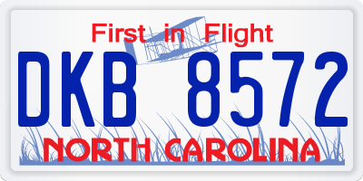 NC license plate DKB8572