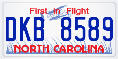 NC license plate DKB8589