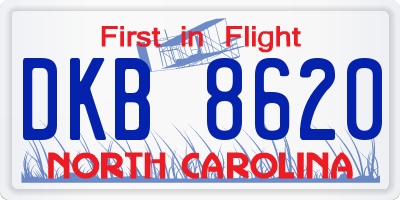 NC license plate DKB8620