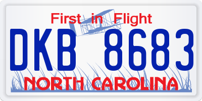 NC license plate DKB8683