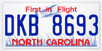 NC license plate DKB8693