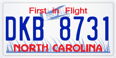 NC license plate DKB8731