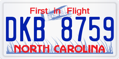 NC license plate DKB8759