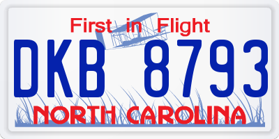 NC license plate DKB8793