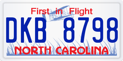 NC license plate DKB8798