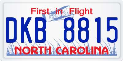 NC license plate DKB8815