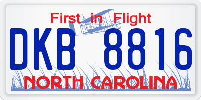 NC license plate DKB8816