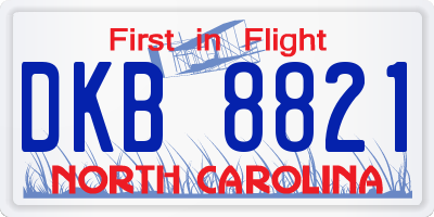 NC license plate DKB8821