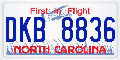 NC license plate DKB8836