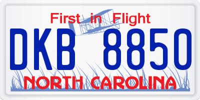 NC license plate DKB8850